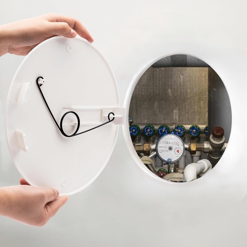 EASY-EXS 10" Round Access Panel for Ceiling and Wall - Adjustable from 6 to 9 inches - Ceiling Hole Cover - for Electrical, Plumbing, Cables, HVAC, Speaker and LED Holes - Durable Plastic Panel - Image 3